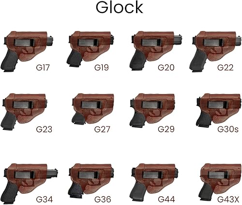 Miniatura 4 de Fundas de cuero para transporte de apéndice y dibujo cruzado de Glock 43X y 19 IWBOWB