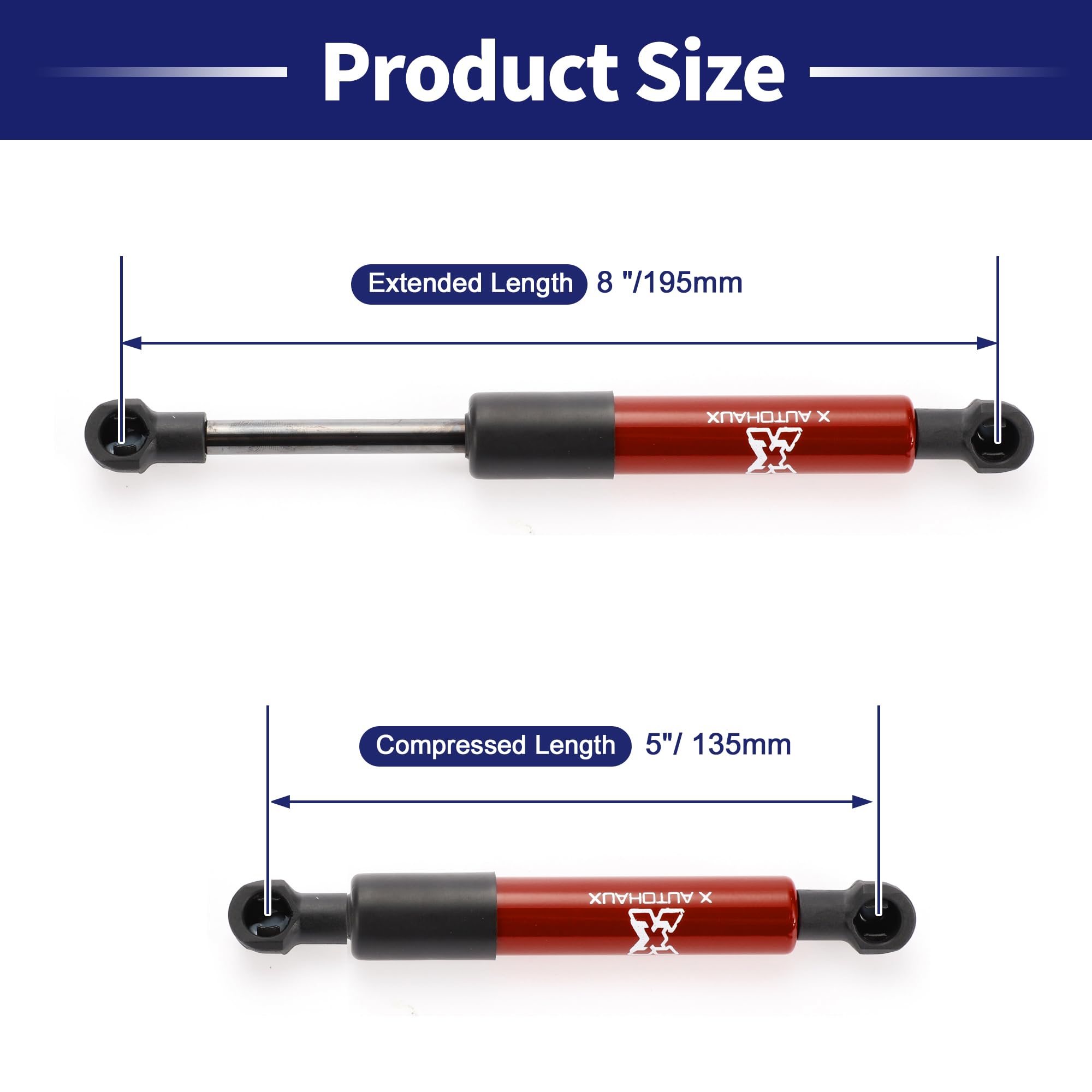 X AUTOHAUX 2 pezzi 15 pollici 40Ib/178N Red Lift Support Struts Ammortizzatori Molla a Gas Universale per RV Auto Camion Barca Finestra Armadio Copertura Coperchi