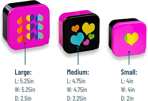 Miniatura 9 de Wildkin Bolsa de almuerzo ecológica reciclada y recipientes anidados para aperitivos para organizar y llenar platos por todas partes (corazones