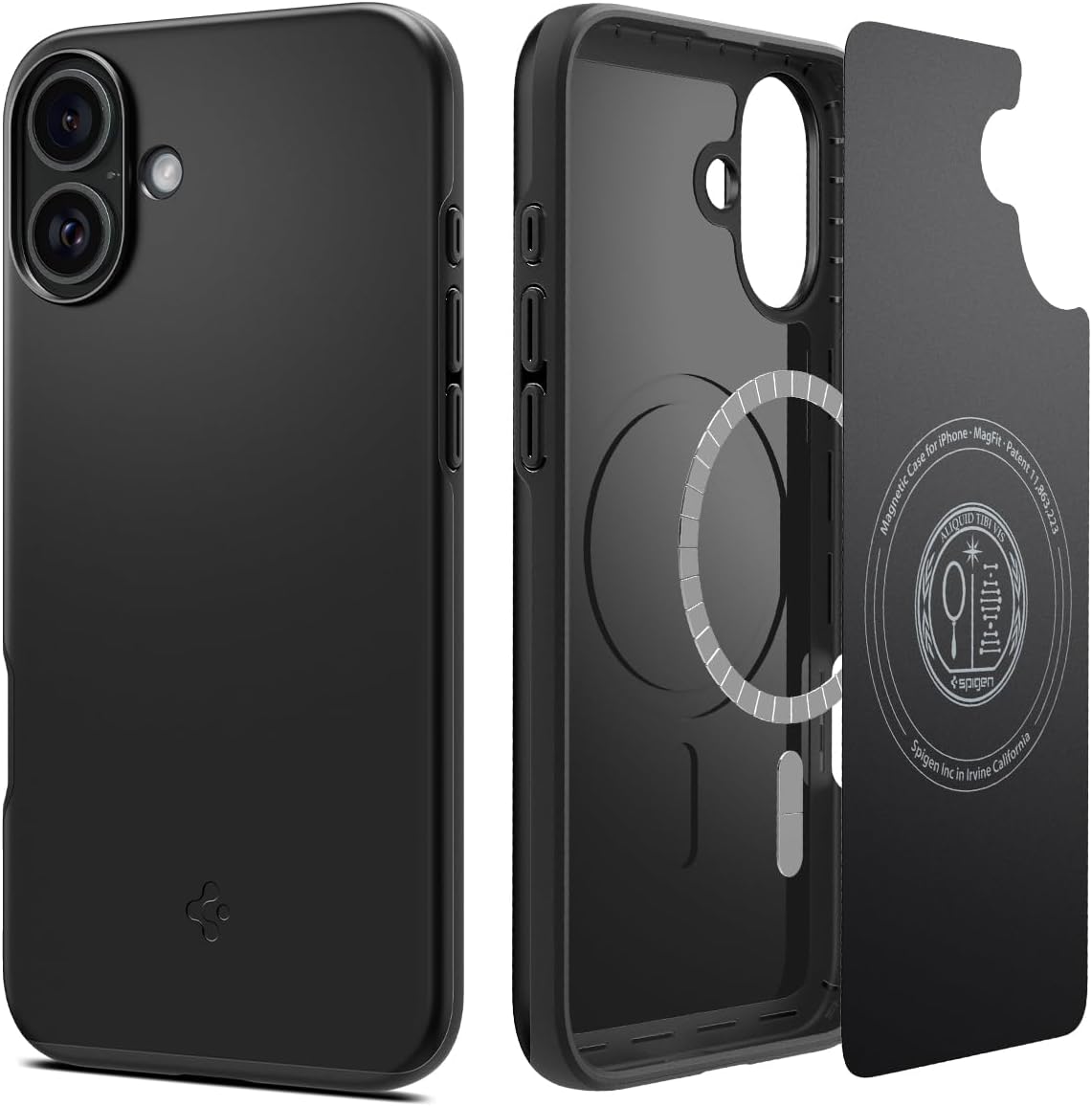 Spigen Thin Fit MagFit designed for iPhone 16 case cover [MagSafe compatible] - Black
