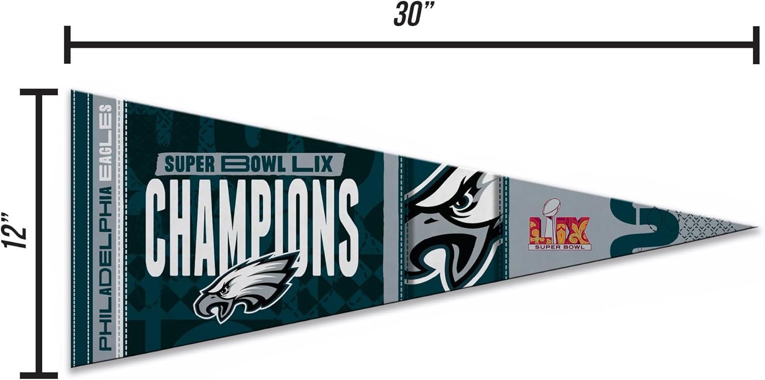 Rico Industries NFL Football Philadelphia Eagles 2025 Super Bowl Champions 12" x 30" Felt Wall Décor Pennant - Great for Home/Bed Room/Man Cave Décor - Image 5