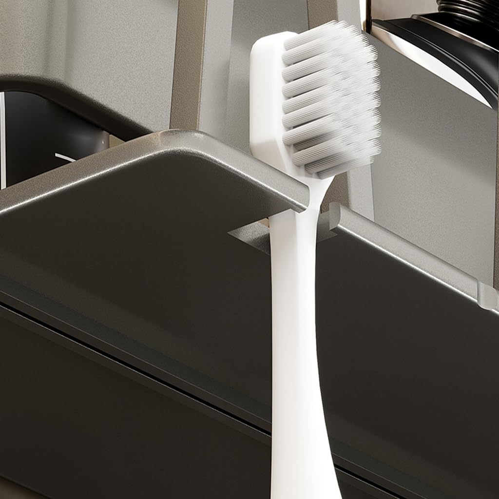 ARINAL Porta Cepillo de Dientes Estante for baño, Soporte for Cepillo de Dientes, Soporte for Inodoro, sin Perforaciones, Peine montado en la Pared, Almacenamiento de Pasta de Dientes