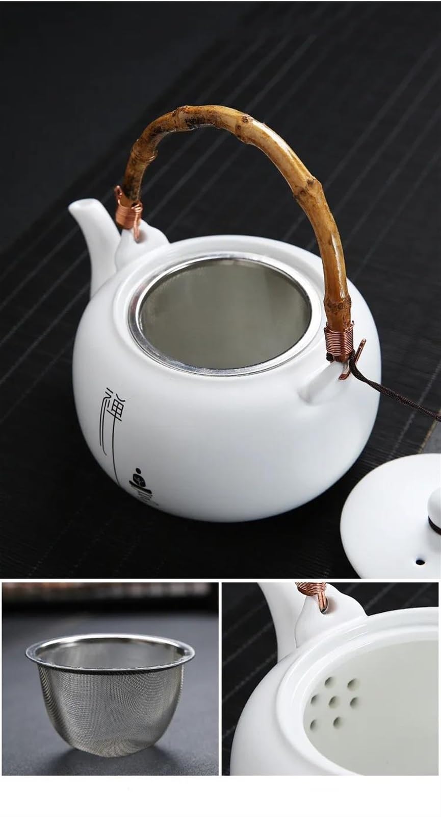 Zestaw do herbaty popołudniowej, zestaw do herbaty Kung Fu, chiński zestaw do herbaty, zestaw do herbaty popołudniowej, zestaw do herbaty domowej Beauty Tea, biały zaparzacz do herbaty z porcelany,