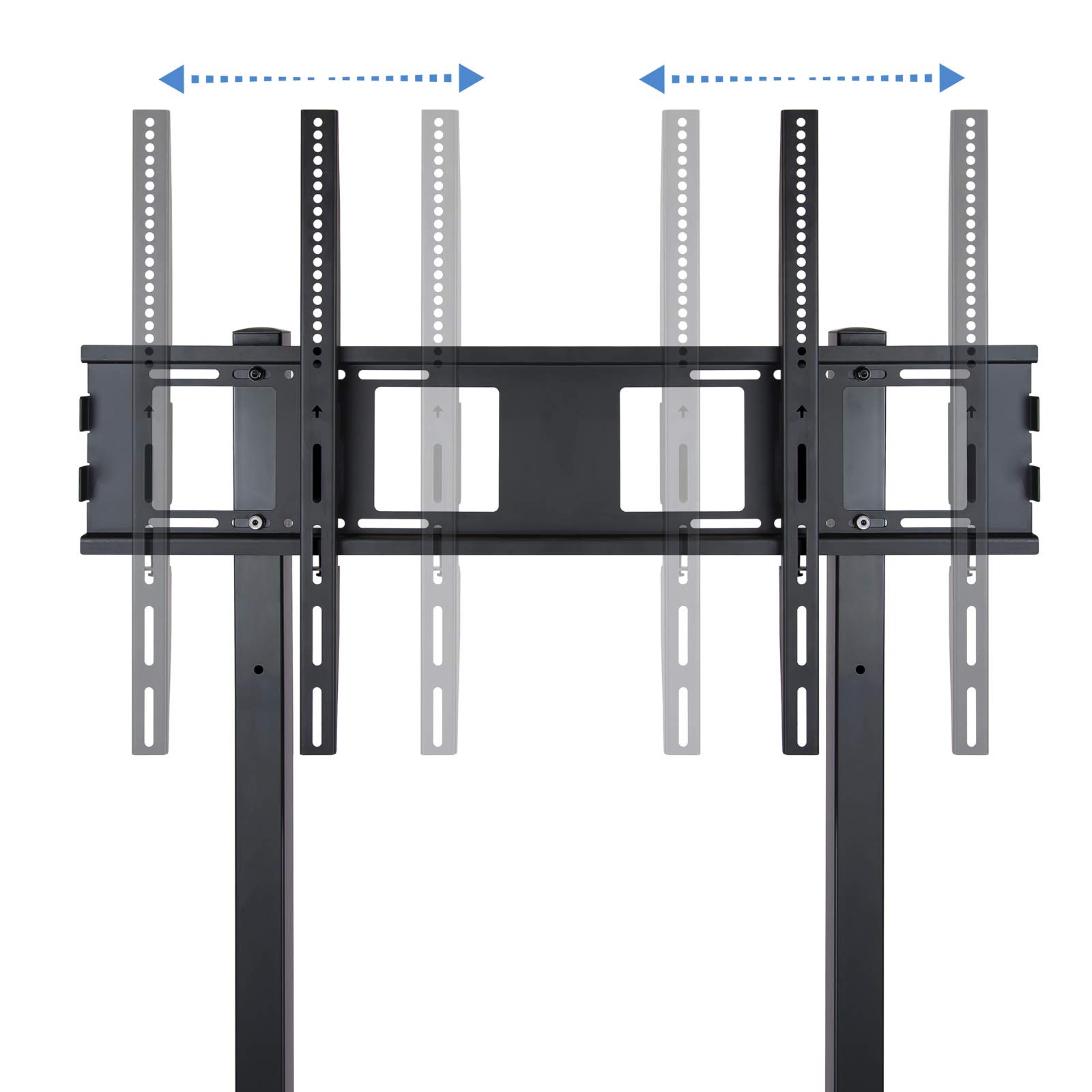 TooQ FS20100M-B - Supporto da pavimento con ruote per TV da 37" a 100", fino a 150kg, nero