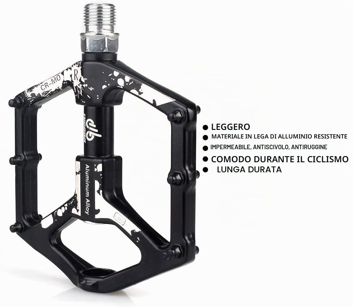 LYCAON Pedali per bicicletta antiscivolo, 0,64 lb/coppia, 3 cuscinetti Pedali per MTB BMX MTB Road Bike