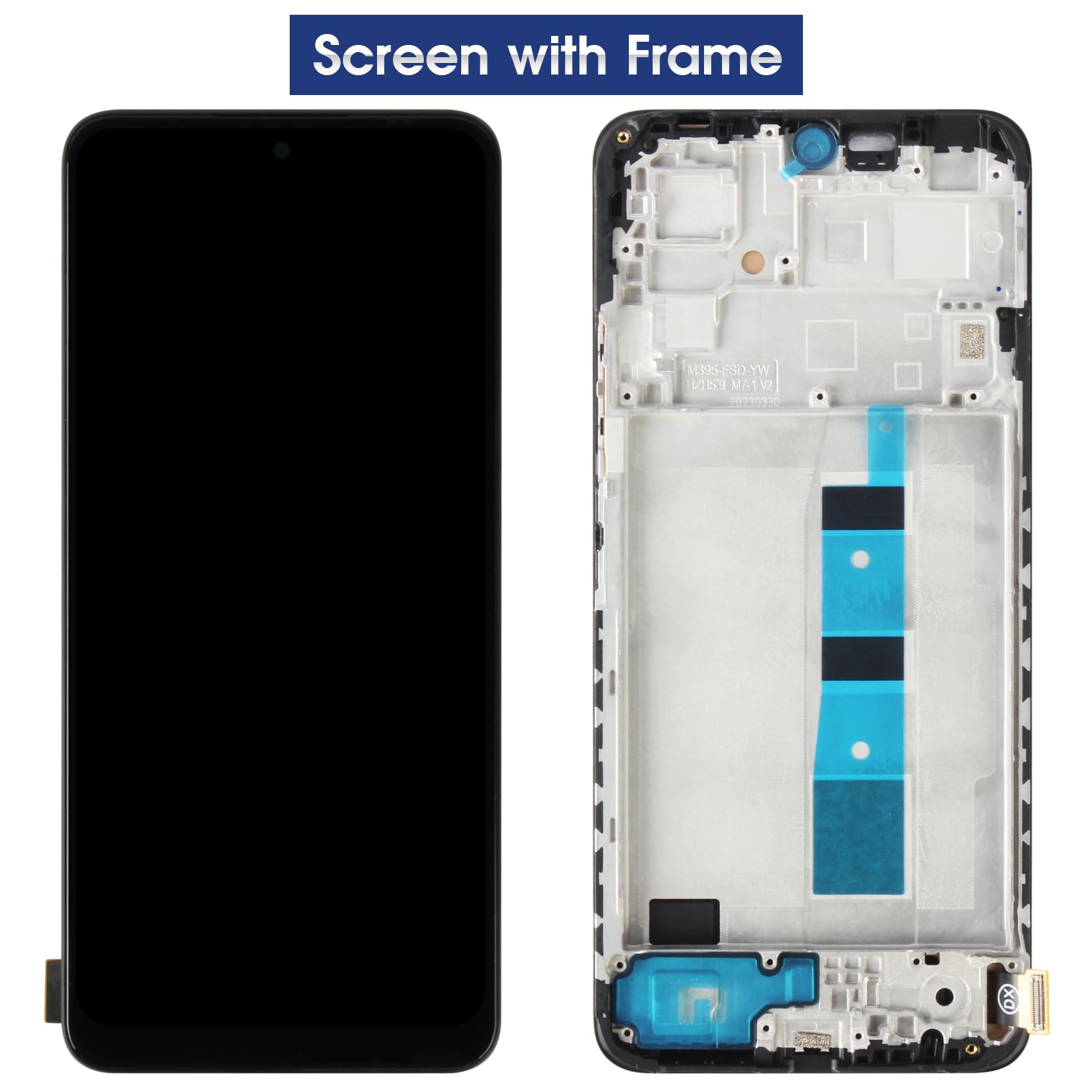 Reparo Pantalla LCD para Xiaomi Redmi Note 12 4G LCD Display para Redmi Note12 4G LCD Pantalla Touch Screen 23021RAAEG 23021RAA2Y 23027RAD4I Kit de Montaje (Negro con Marco)
