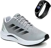 Tênis Masculino para Corrida, Academia e Caminhada Leve, Macio e Esportivo + Relógio Digital Vermelho