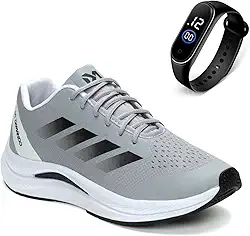 Tênis Masculino para Corrida, Academia e Caminhada Leve, Macio e Esportivo + Relógio Digital Vermelho