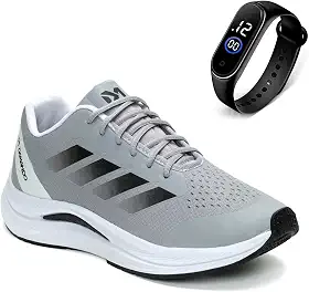 Tênis Masculino para Corrida, Academia e Caminhada Leve, Macio e Esportivo + Relógio Digital Vermelho