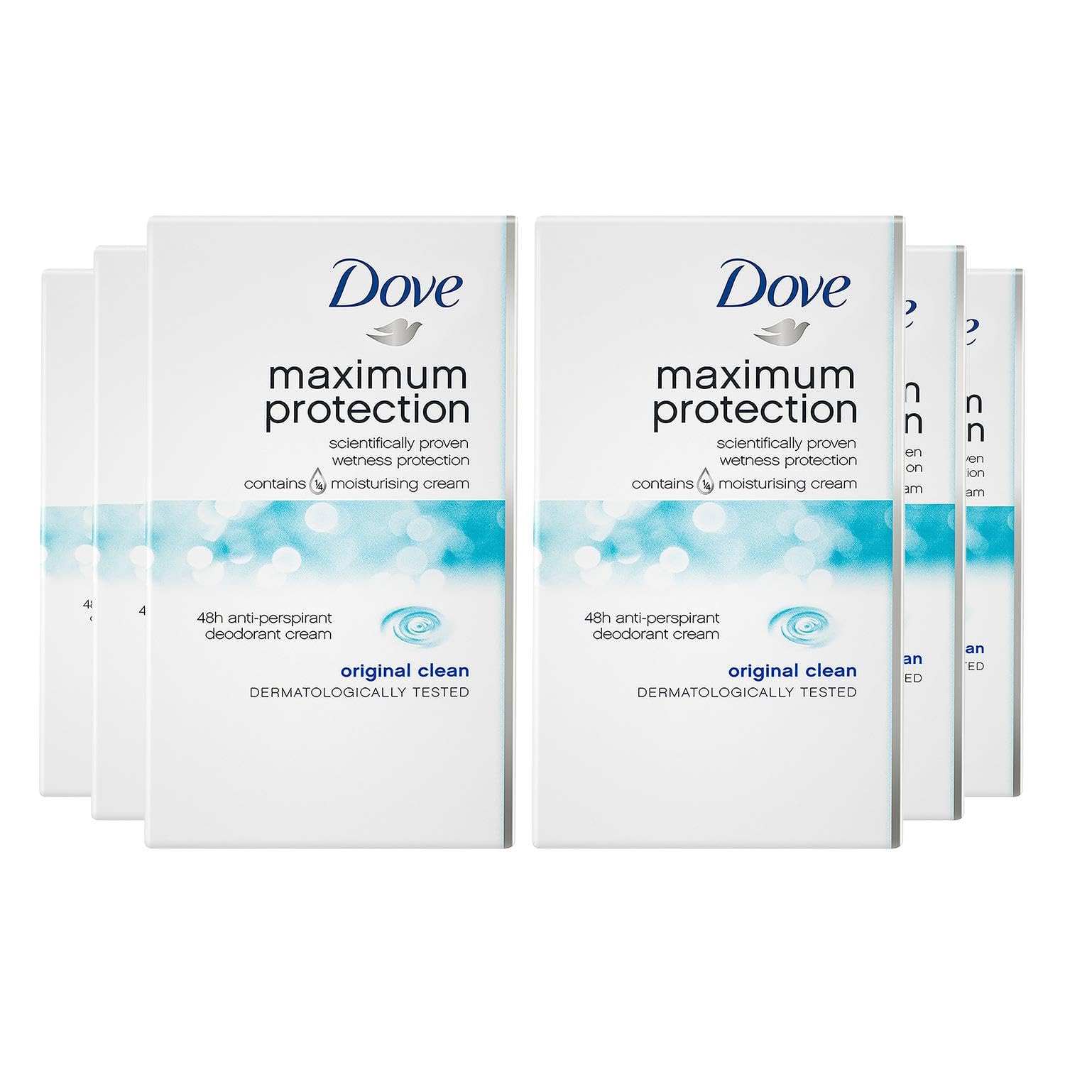 6x Dove Maximum Protection Original Clean Deodorant Deo Cream Stick 45ml 48h!