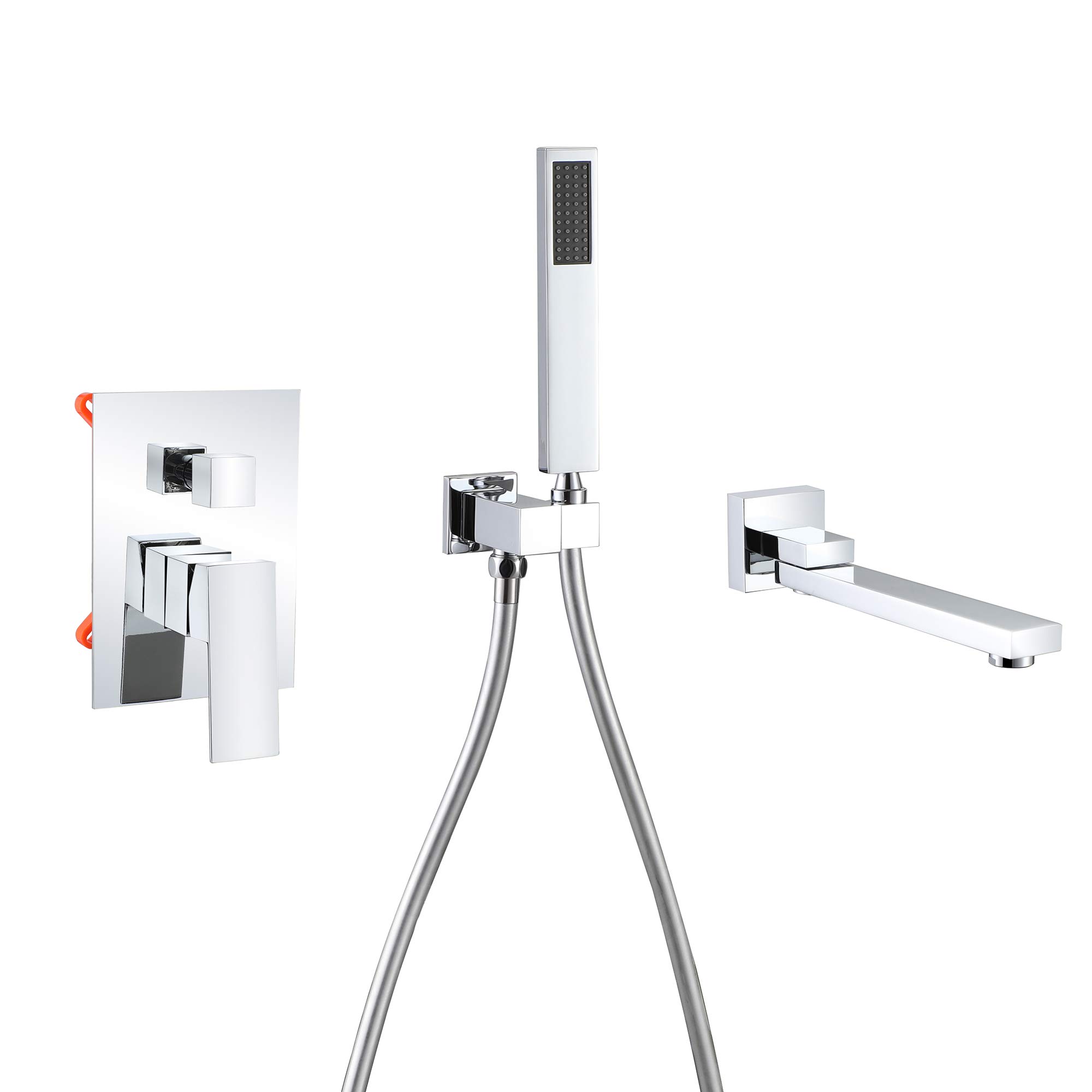Mitigeur de baignoire en laiton massif or brossé avec valve brute