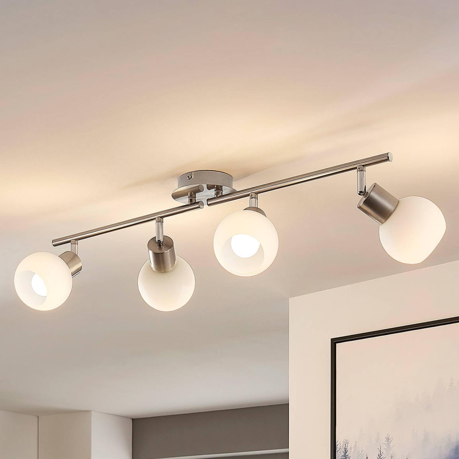 Lindby Deckenlampe drehbar schwenkbar Strahler Deckenstrahler Metall Glas 4x E14 ohne Leuchtmittel
