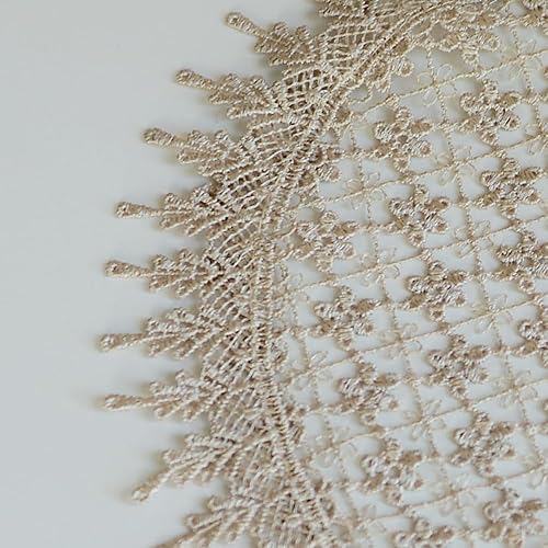 Miniatura 4 de ARTABLE Camino de mesa de encaje con bordado de cuerda, bufanda retro clásica con patrón de flores, tela natural, mesa de centro vintage, boda,