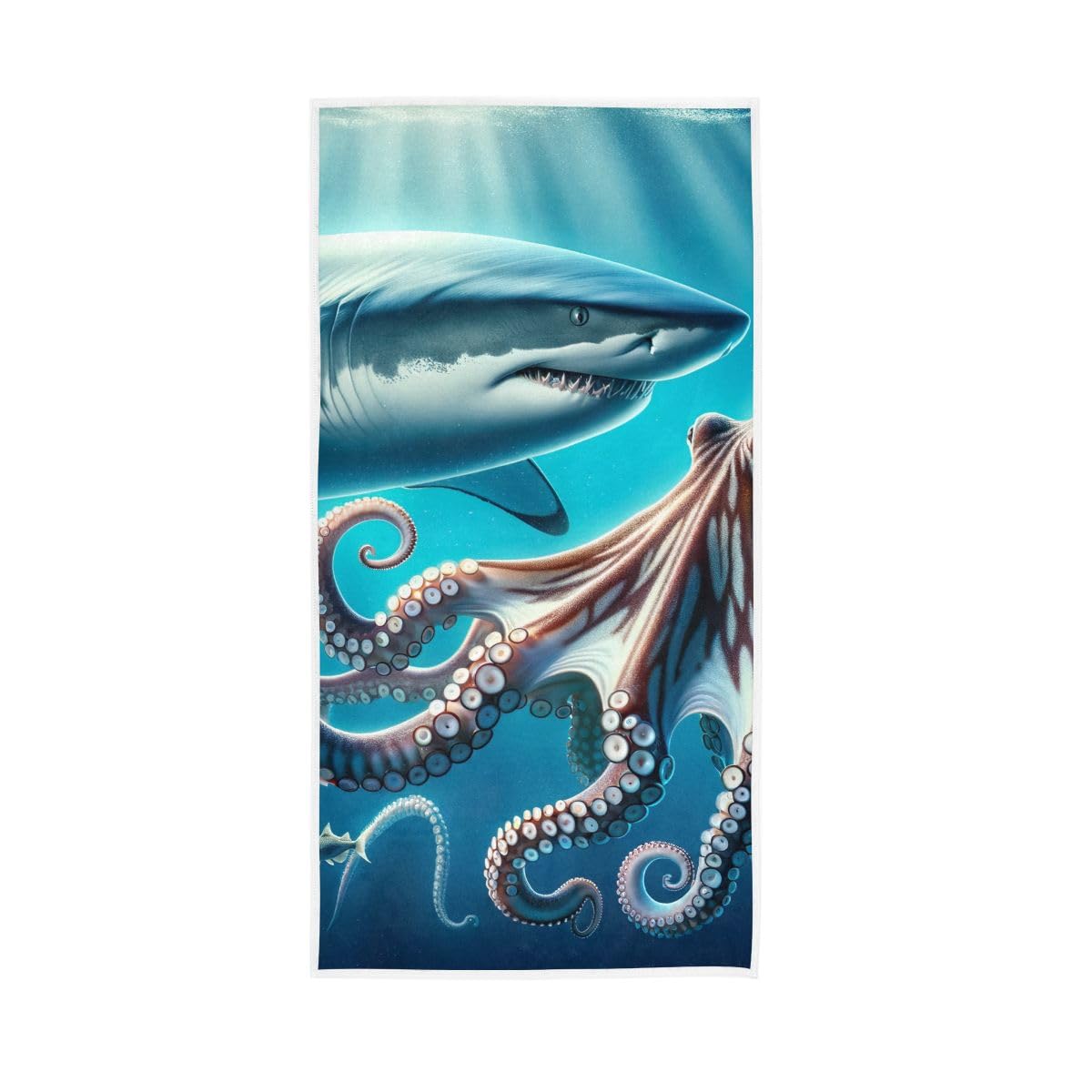 HUYGD Shark and Friend Hand Towels, Bath Hand Towels for Bathroom 15 x 30 Inches, Absorbent Towels