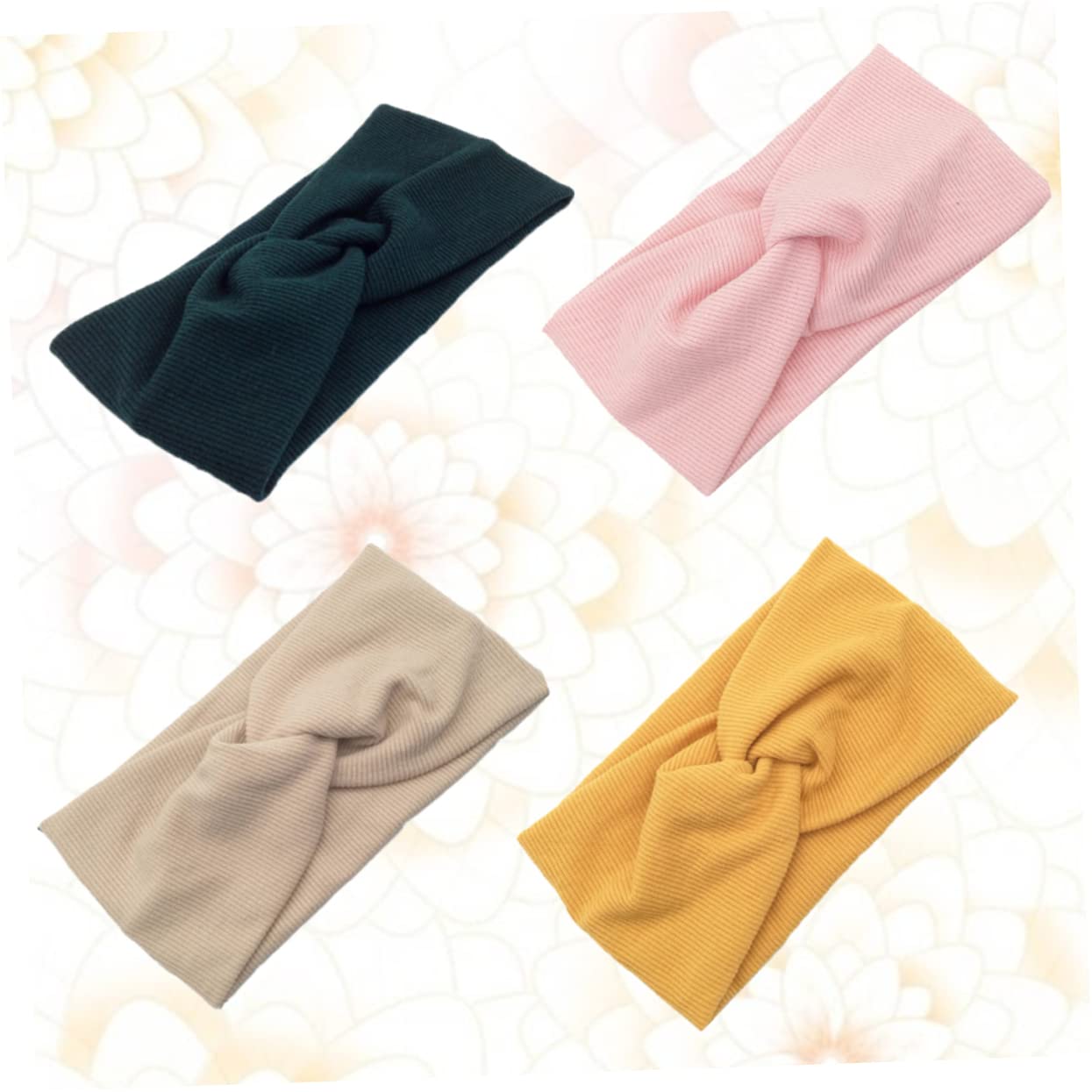 FRCOLOR 12piezas Diademas De Algodón Para Yoga Diseño Accesorios Para Cabello Verde Jengibre Beige y Rosa Diademas Elásticas Para Mujer