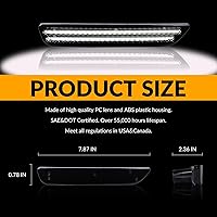 Vista 7 de Luces LED de marcador lateral parachoques delantero guardabarros blanco lámparas de estacionamiento para 2010-2014 Ford Mustang 2 piezas, lente