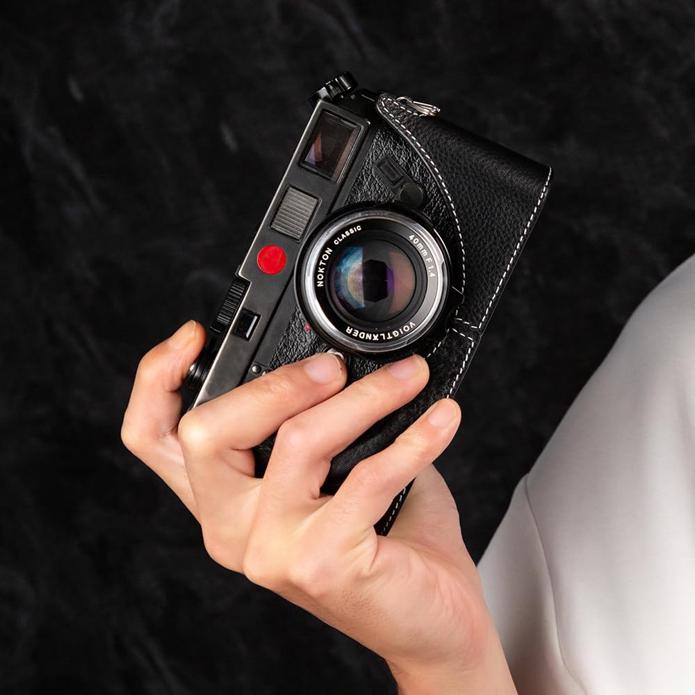 Amazon.co.jp: DBZZ 本革ハーフケース, 手作り Leica M6用 ブラック
