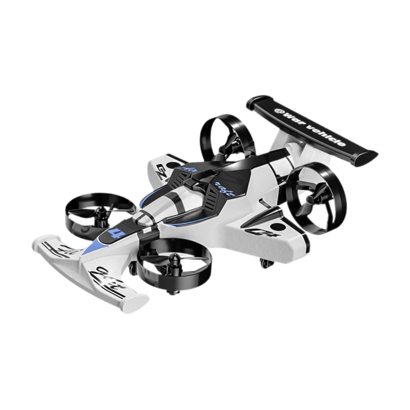 Mini Drone RC 2 in 1 per Auto Giocattolo, con Telecomando, Aeroplano Telecomandato per Ragazzi, Ragazze E, Bianco