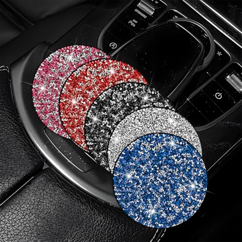 Posavasos para auto SWPHRT 4 piezas 2.75 pulg rojo plateado miniatura 6