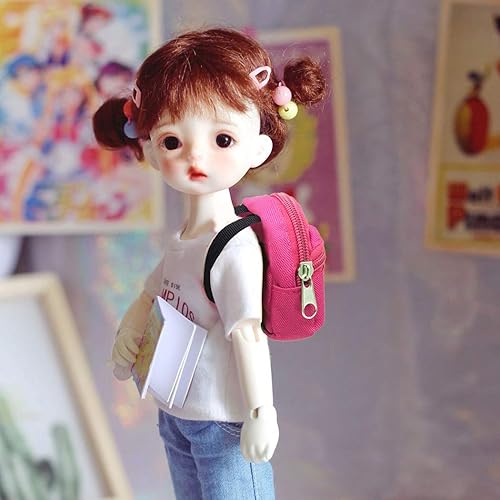Miniatura 5 de Mochila de muñeca de 8 piezas para bolsas de muñeca, bonita mochila con cremallera, mini bolsa de muñeca, accesorios para muñeca, mochila para