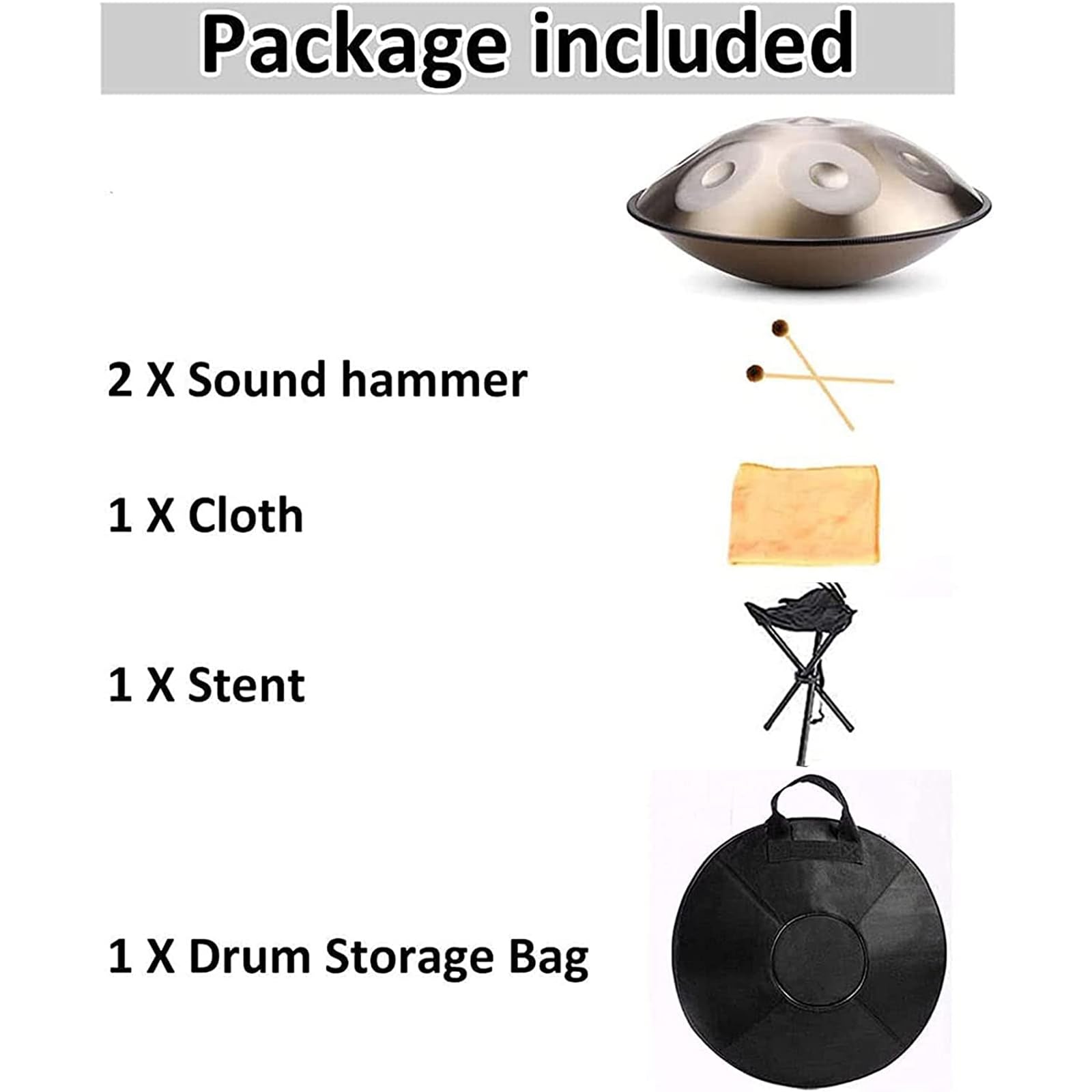 Tamburo A Mano In Acciaio Da 22 Pollici Strumento A Tamburo Handpan, Alto Livello Di Qualità, Alto Livello Di Qualità, Produce Una Risonanza Piacevole 440HZ