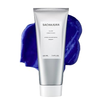 SACHAJUAN Silver Conditioner | Purple Conditioner for Blonde, Grey & Highlighted Hair | Reduces Brassiness, Hydrates & Adds Shine | With Ocean Silk Technology & UV Filters | Paraben-Free | 7.4 oz