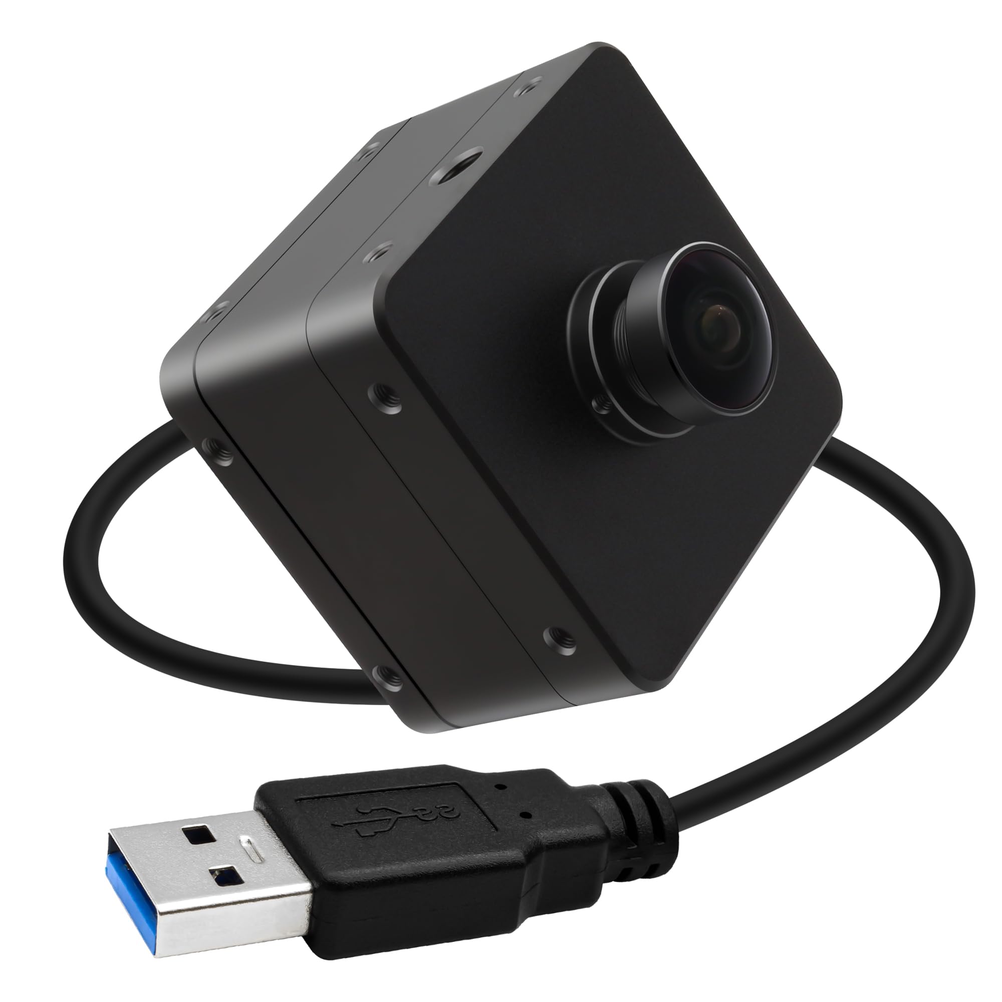 Svpro Caméra d'obturation Globale USB 3.0, 1200p 120fps, 720p 200fps Webcam Haute Vitesse avec boîtier en métal pour numérisation 3D, VR/AR, Grand Angle Fisheye 153°, caméra UVC pour Ordinateur et