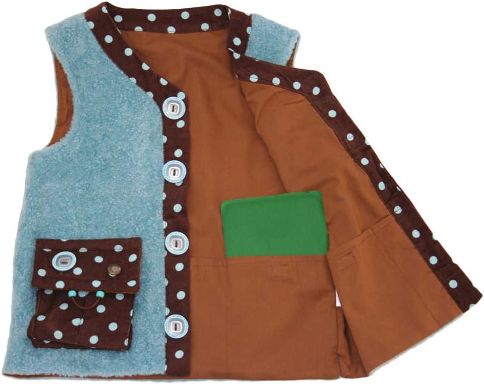 Kozie Clothes Little Girls Girls' Sensory Weighted Vest 6 Light Blue/Chocolate Coruroy