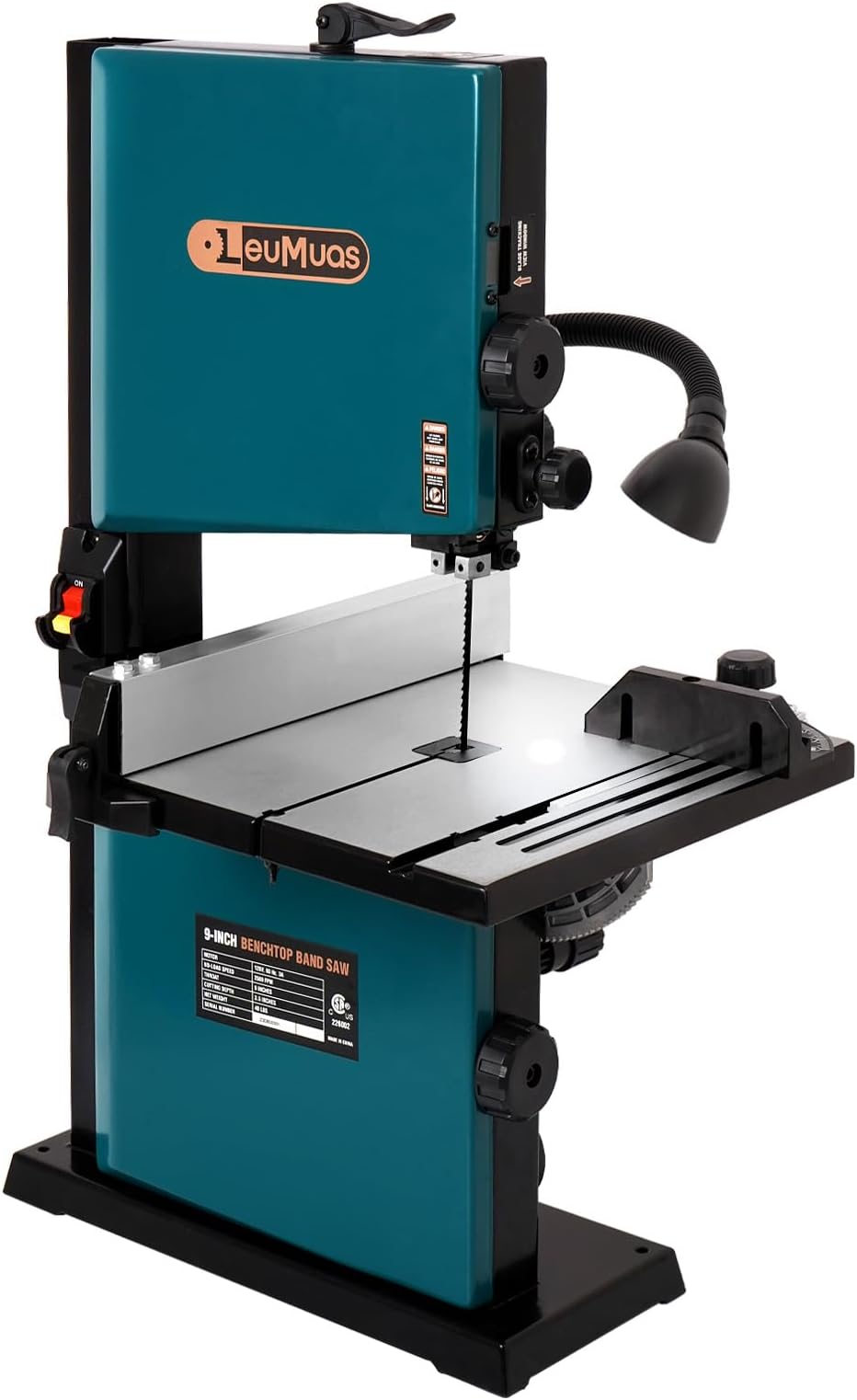 LeuMuas 3A 9 Inch Benchtop Band Saw with Work Light 2500FPM & 1720RPM