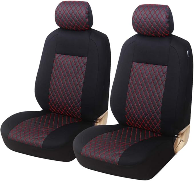 Amazon シート カバー ジオメトリック ダイアモンド グリッド カー シート カバー ライト ノーマル カー フロント シート カバー 車 バイク 車 バイク