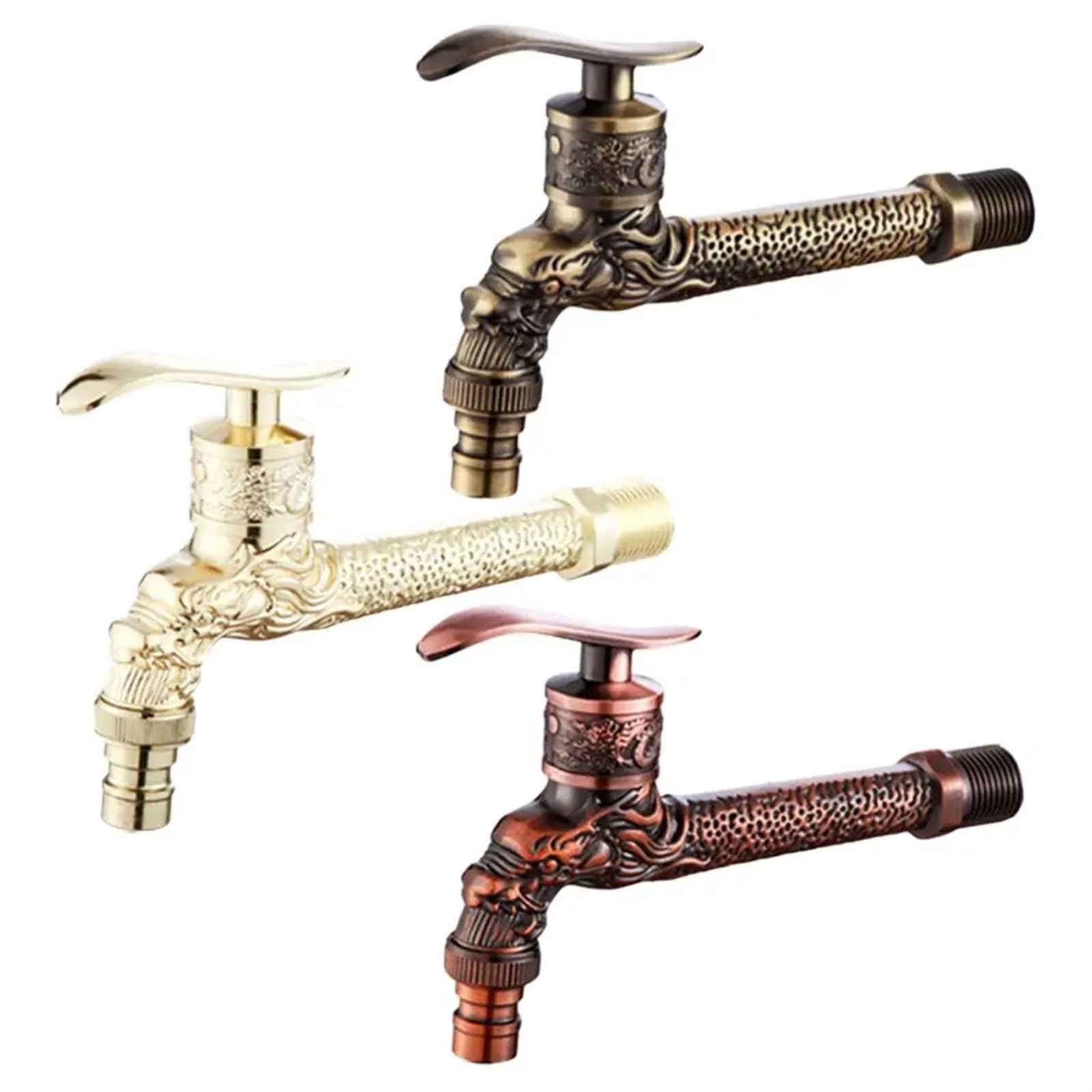 Rubinetto da parete for esterno, giardino, bagno, vasca, lavatrice(Golden)