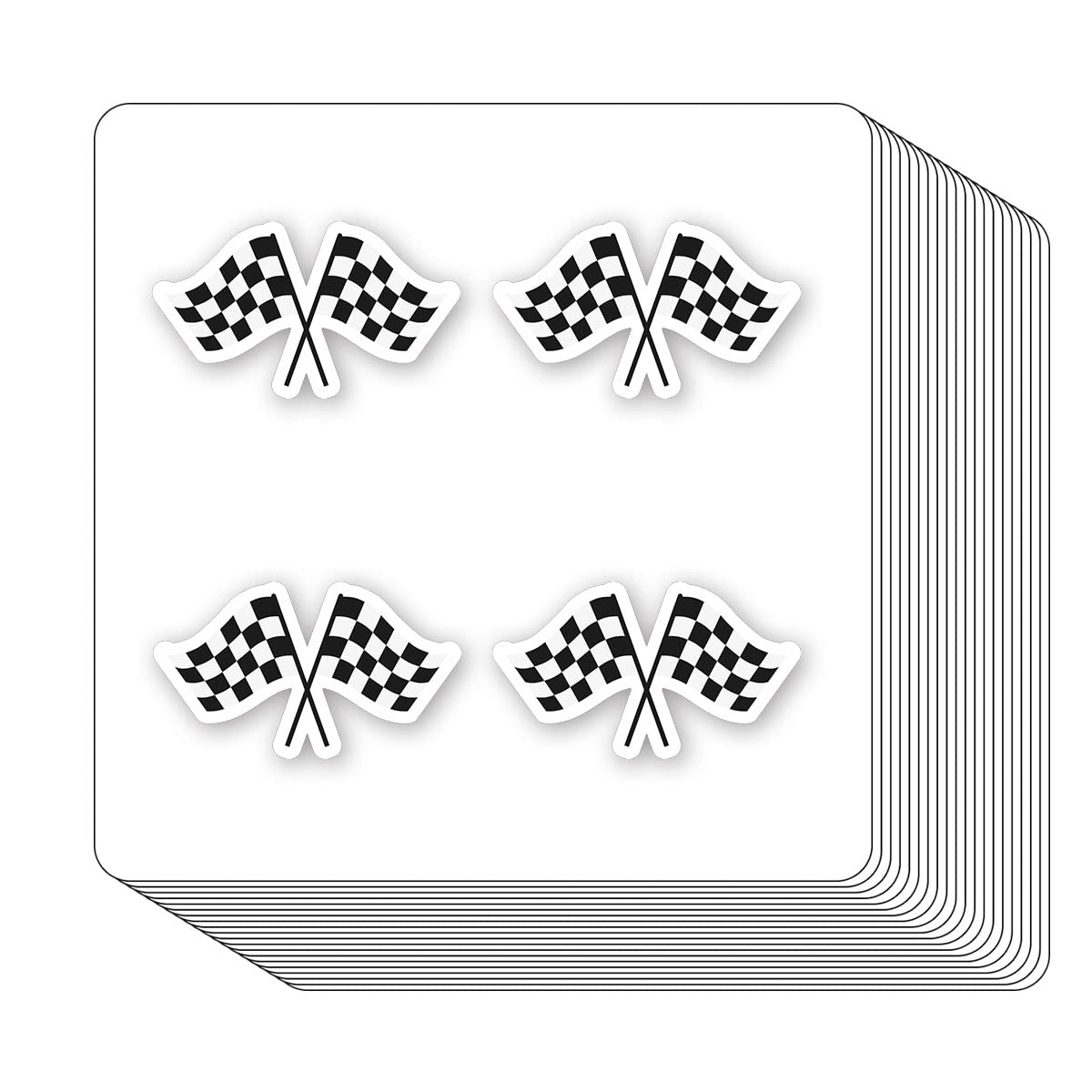 Racing Checkered Flags Stickers 1in for Scrapbooking, Arts, Craft, Kids DIY, 80-Pack