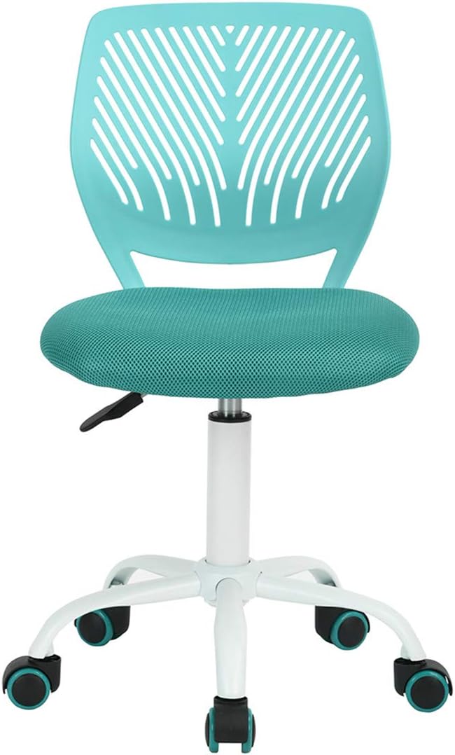 GreenForest Office Task Desk Chair Adjustable Mid Back Home Children Study Chair, Turquoise