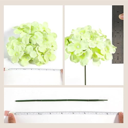 Miniatura 7 de Auihiay 64 piezas de flores de hortensia completas, cabezas de flores artificiales de hortensia de seda con tallos, flores artificiales para boda,