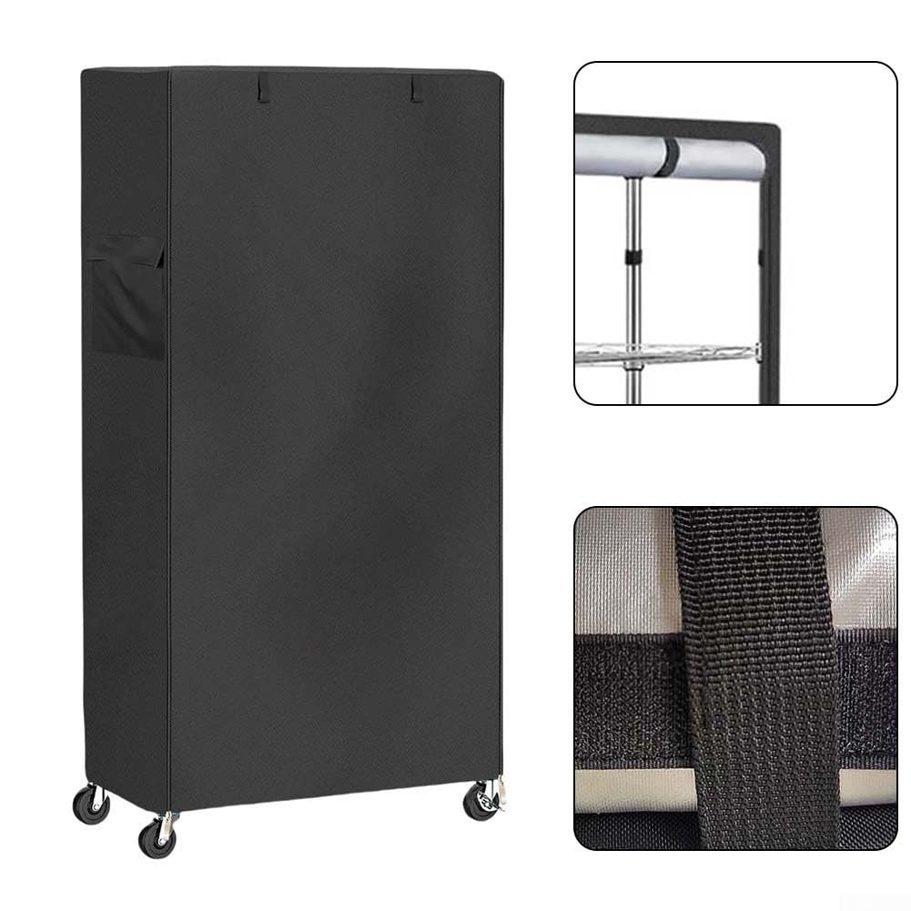 Copertura per mensola Oxford 420D con cerniera e tasca portaoggetti, impermeabile, protezione antivento per scaffali, cucina, garage (107 x 45 x 183 cm)