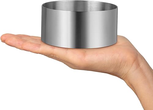 Miniatura 5 de YARDWE Molde redondo de acero inoxidable para tartas, molde de mousse para pastel, anillo de galletas, herramientas para hacer galletas (3.9 x 3.9 x