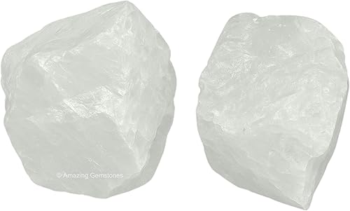 Miniatura 37 de Amazing Gemstone Cristales crudos de angelita y piedras curativas, rocas naturales para pulir, piedras y cristales crudos de bricolaje, 2 piezas