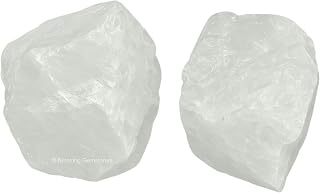 Amazing Gemstone Clear Quartz Raw Crystals and Healing Stones, Natural Rocks for Tumbling - DIY Raw Stones and Crystals, 2 Pieces