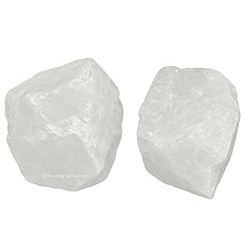 Amazing Gemstone Clear Quartz Raw Crystals and Healing Stones, Natural Rocks for Tumbling - DIY Raw Stones and Crystals, 2 Pieces