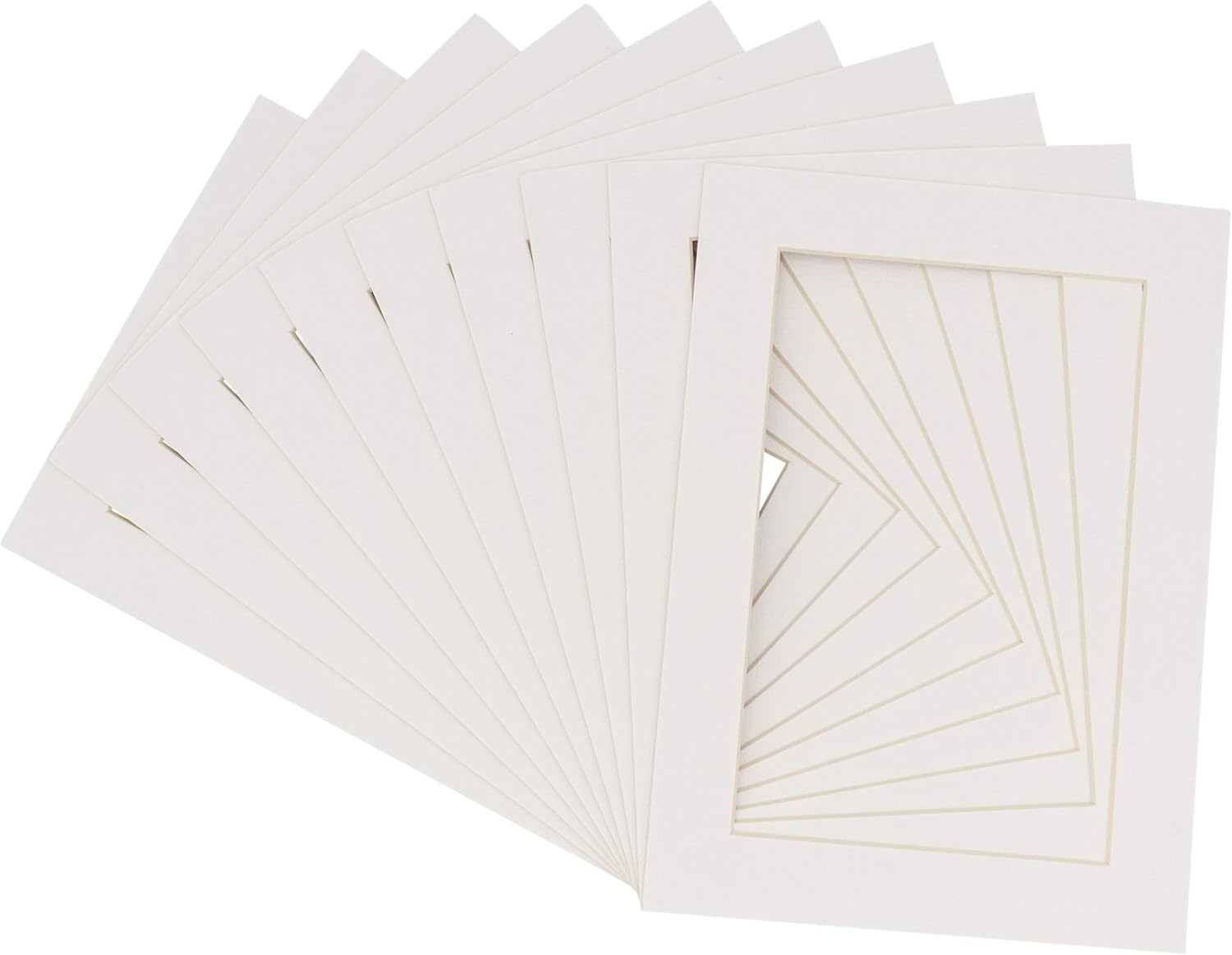 Pack of Ten Acid Free 18x24 Mats Bevel Cut for 15x19 Photos - Textured White Precut Matboards With Backing Boards and Self Seal Photo Mat Bags For Pictures, Photos, Framing - 4-ply Thickness