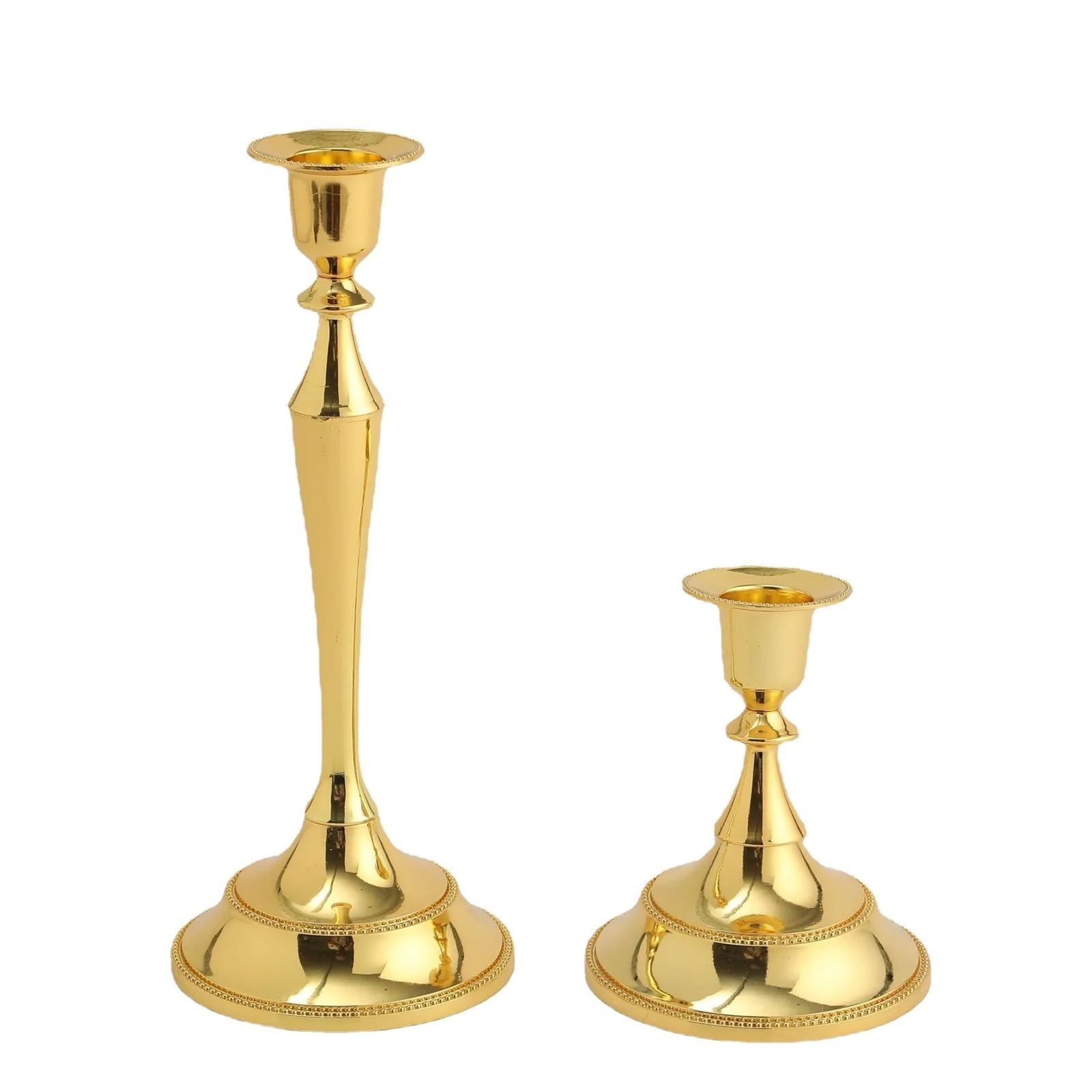 Wedding Zinc Alloy Retro Candle Holder Romantic Dinner Candlestick(Golden,S 12cm)