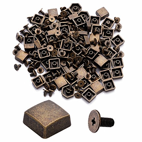 100pcs Cone Spikes Screwback Studs DIY Craft Cool Rivets Punk Stud Square Style 10x4mm 3/8