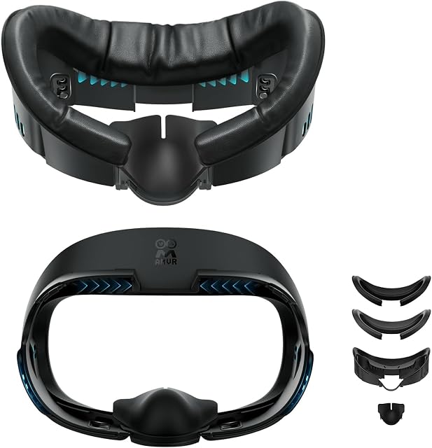AMVR Face Cover Pad Interfejs twarzy kompatybilny z akcesoriami Meta/Oculus Quest 3, z miękką poduszką na twarz PU zastępującą Quest 3 i oddychającą bawełną Ice Silk, cyrkulacja powietrza (ulepszona)