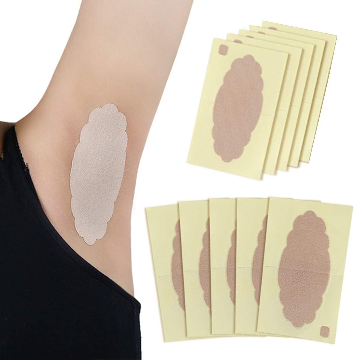 10 Sheets Underarm Sweat Pads Waterproof Disposable Invisible Armpit Antiperspirant Stickers Perspiration Absorbing Pads for Men Women Kids