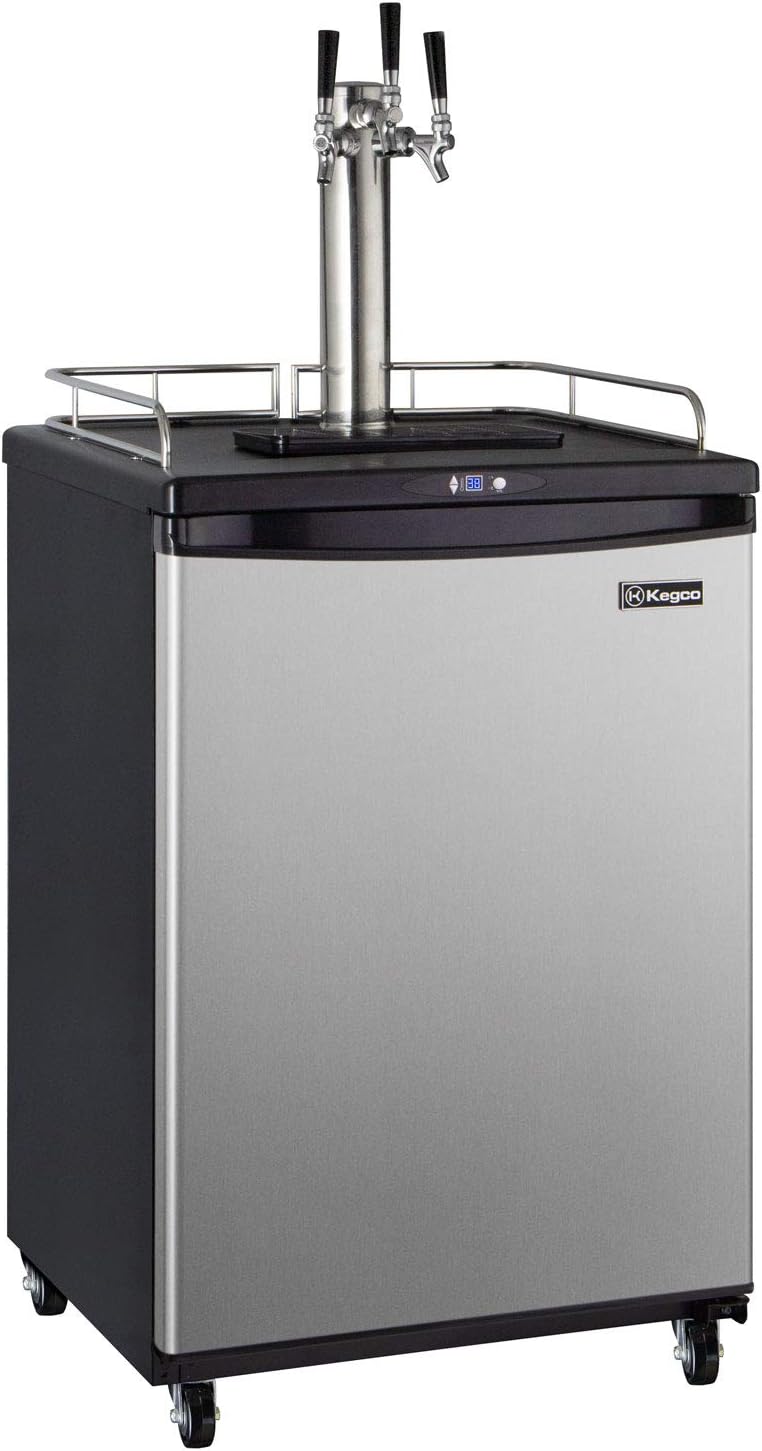 Kegco Cold Brew Coffee Triple Tap Stainless Steel Commercial/Residential Kegerator