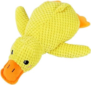 Dog Plush Toys Soft Stuffed Animal Puppy Chew Tosy Squeaky Plush Duck Elephant Interactive Play Pet Tug Tsoy for Puppies Small Breeds Delicate Chewers yellow I