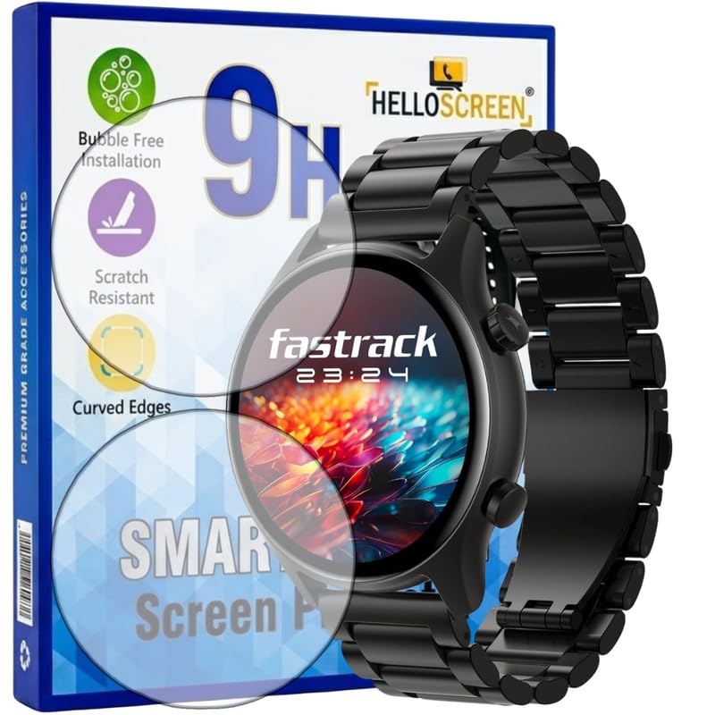 Image of Screen Protector for Fastrack Astor FR2 Pro 1.43 Inch Smartwatch (Pack of 2) - Flexible TPU Film, 9H Scratch Resistant, Self Healing, Anti Fingerprint, HD Clear - Not Tempered Glass