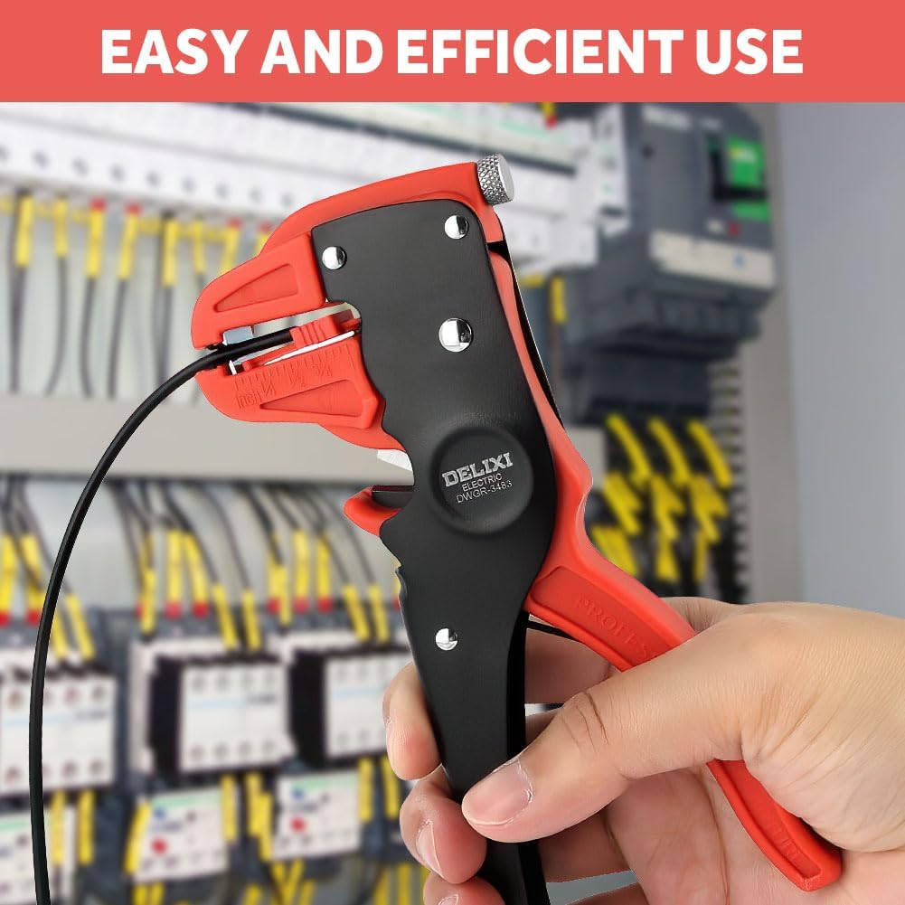 Flintronic Automatic Wire Stripper and Cutter, 2 in 1 Adjustable Electrical Cable Wire Stripping Tool, 7-Inch Cable Stripping Tool with Eagle Nose, for Electronic cable and Automotive Repair