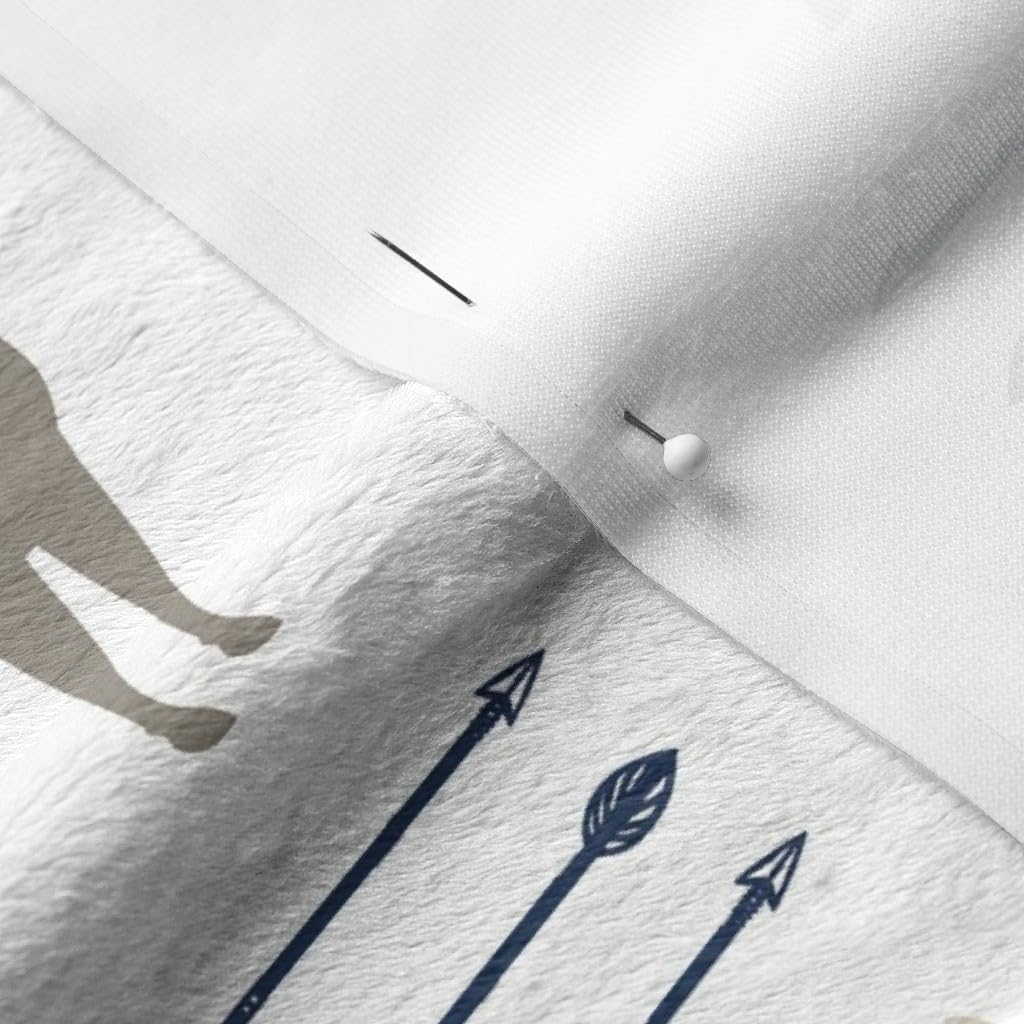 Spoonflower Fabric - Multi Buck Arrow Rustic Woods Deer Antlers Woodland Printed on Minky Fabric by The Yard - Sewing Baby Blankets Quilt Backing Plush