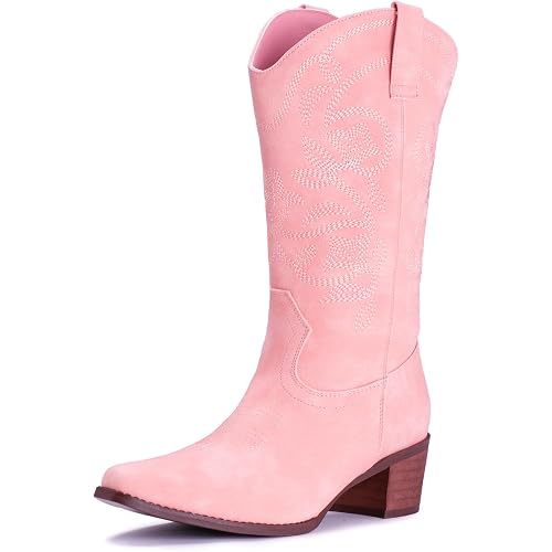 IUV Cowboy Boots For Women Pointy Toe Western Boots Cowgirl Boots